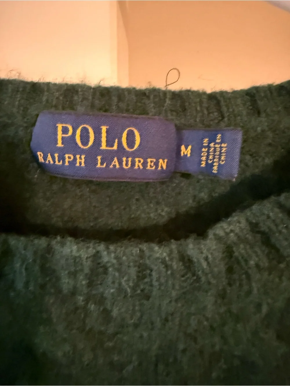 Ralph Lauren Women's Dark Green Cable Knit Crew Sweater
